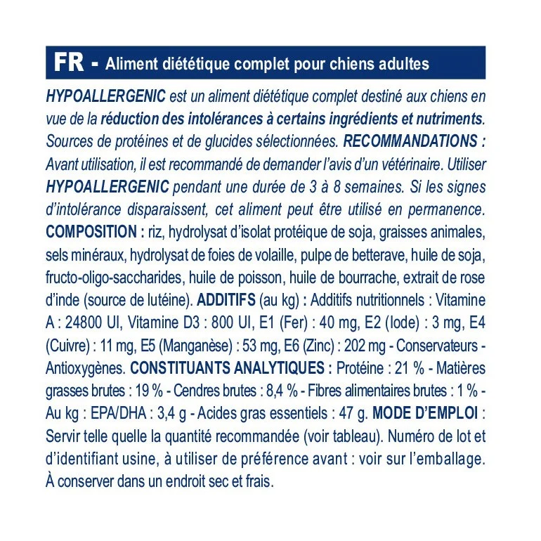 Royal Canin Veterinary Hypoallergenic - aliment pour chien