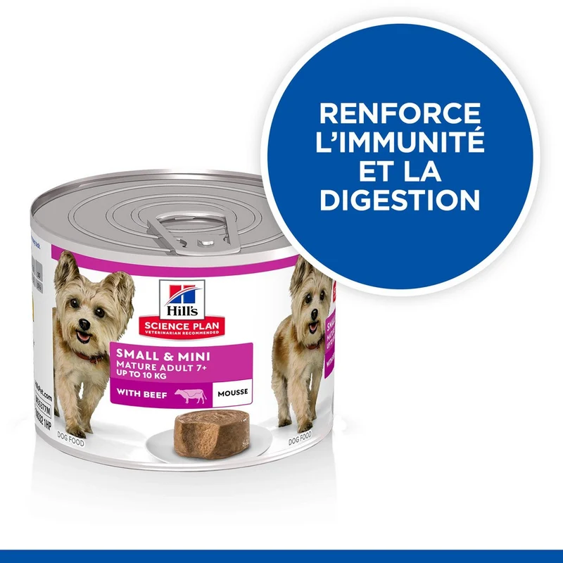 Hill's Science Plan Small & Mini Mature Adult 7+ en mousse au bœuf - pâtée chien