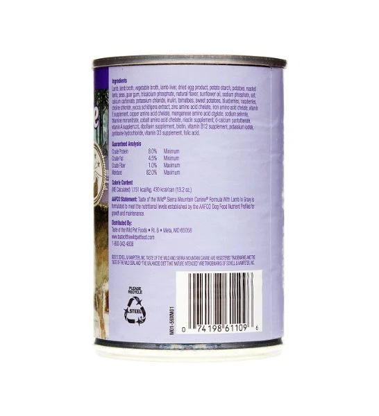 Taste of the Wild Sierra Mountain Canine in Gravy Wet Dog Food 390G