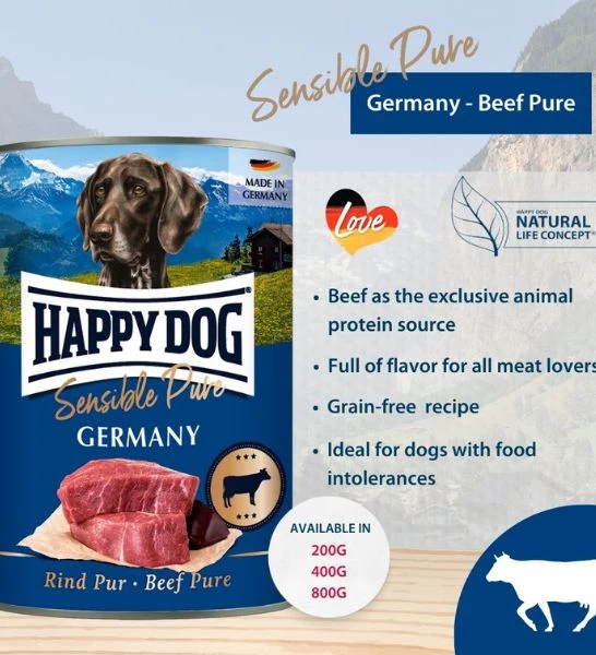 Happy Dog Pure Rind Beef Wet Dog Food 400G