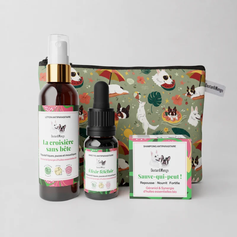 Pack antiparasitaire chien : une routine naturelle + une pochette D&M offerte