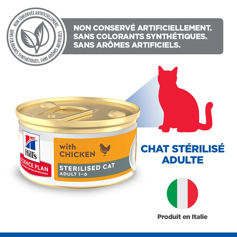 Hill's Adult Sterilised Cat Mousse Poulet - chat