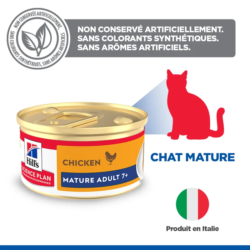 Hill's chat Mature Adult 7+ Mousse Poulet