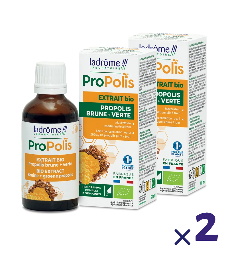 Extrait liquide de Propolis brune + verte bio