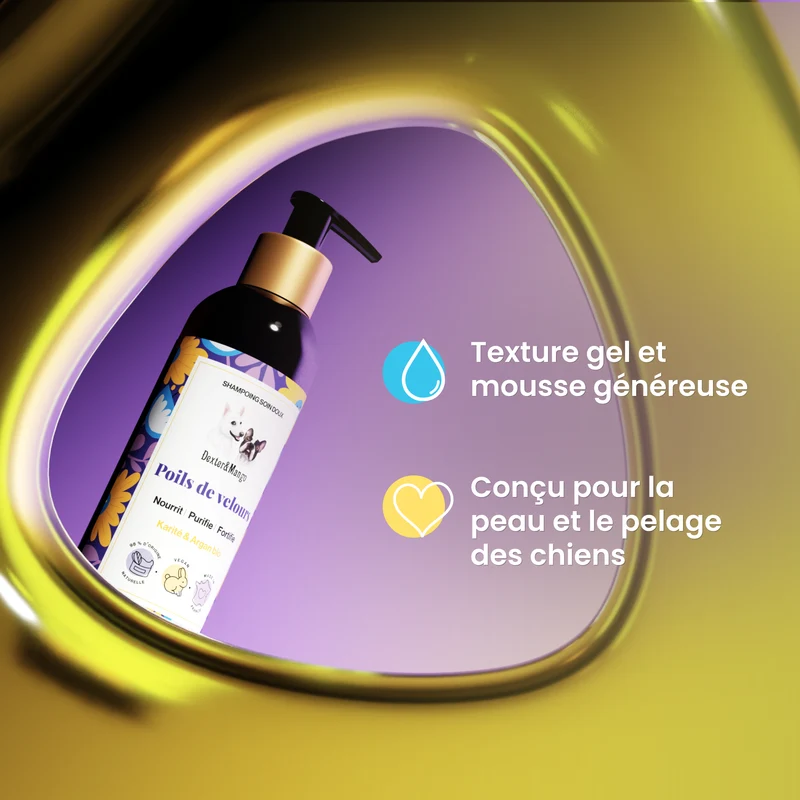 Shampoing pour chien liquide : Poils de velours