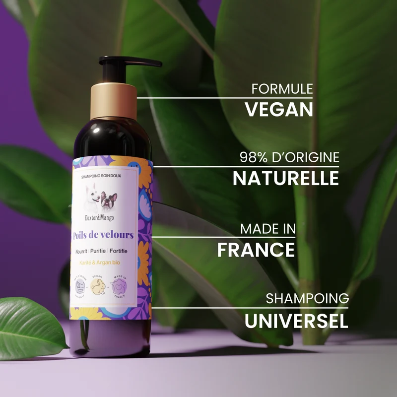Shampoing pour chien liquide : Poils de velours