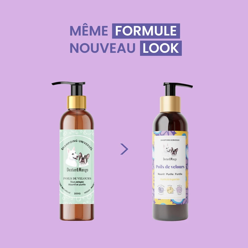 Shampoing pour chien liquide : Poils de velours
