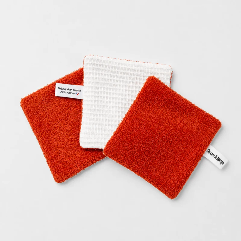 Lingettes lavables 2 en 1 : Terracotta