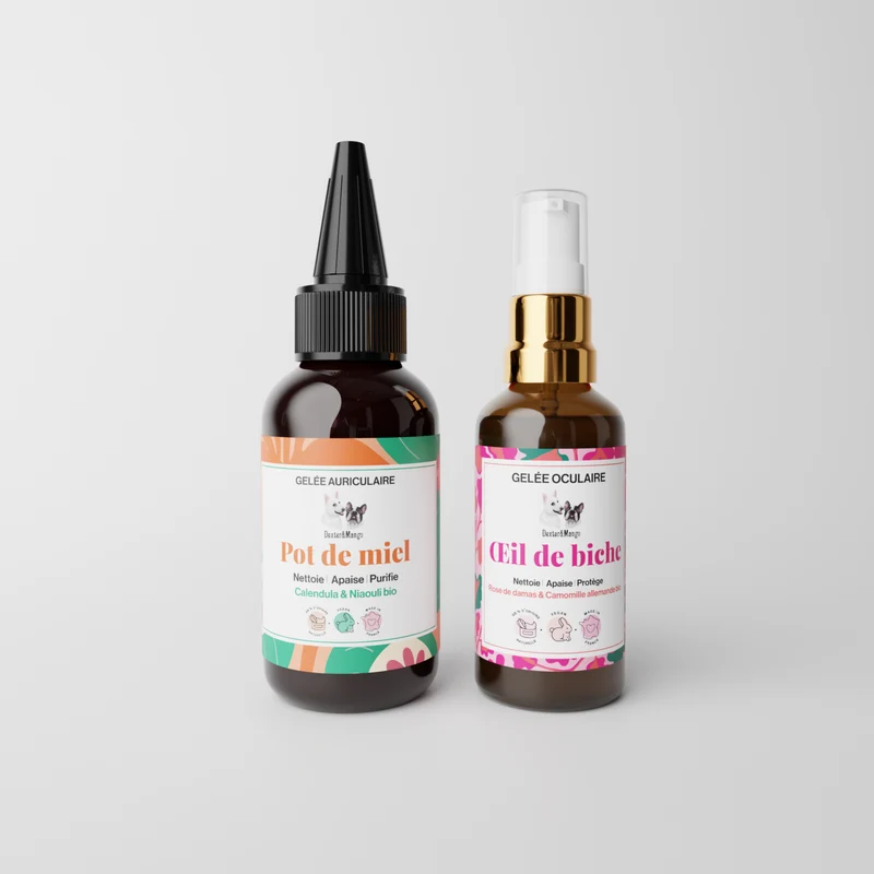 Pot de miel + Œil de biche : les soins naturels pour les oreilles et les yeux de votre chien