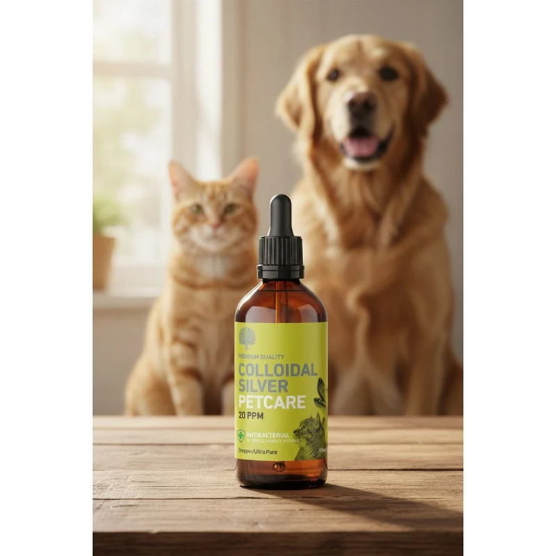 Argent colloïdal 20ppm Chien and Chats - Antibactérien - Flacon compte-gouttes 100 ml