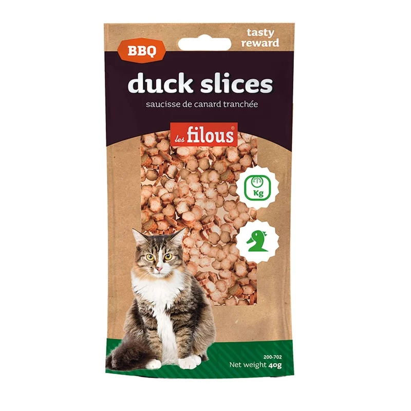 Saucisse de Canard Tranchée pour Chat – DDM dépassée · Anti-gaspillage ·