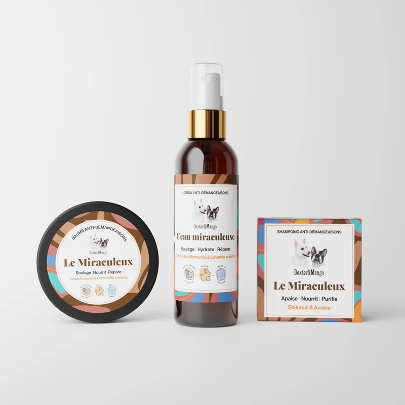 Le pack Miraculeux : une routine naturelle et douce pour les peaux de chien sensibles