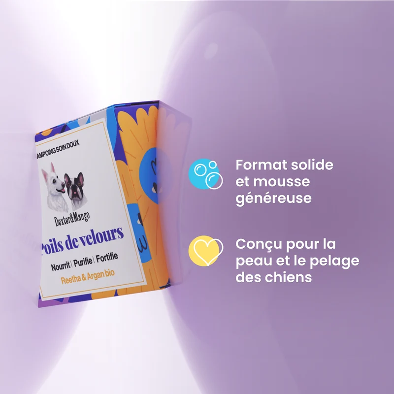 Shampoing solide universel pour chien : Poils de velours