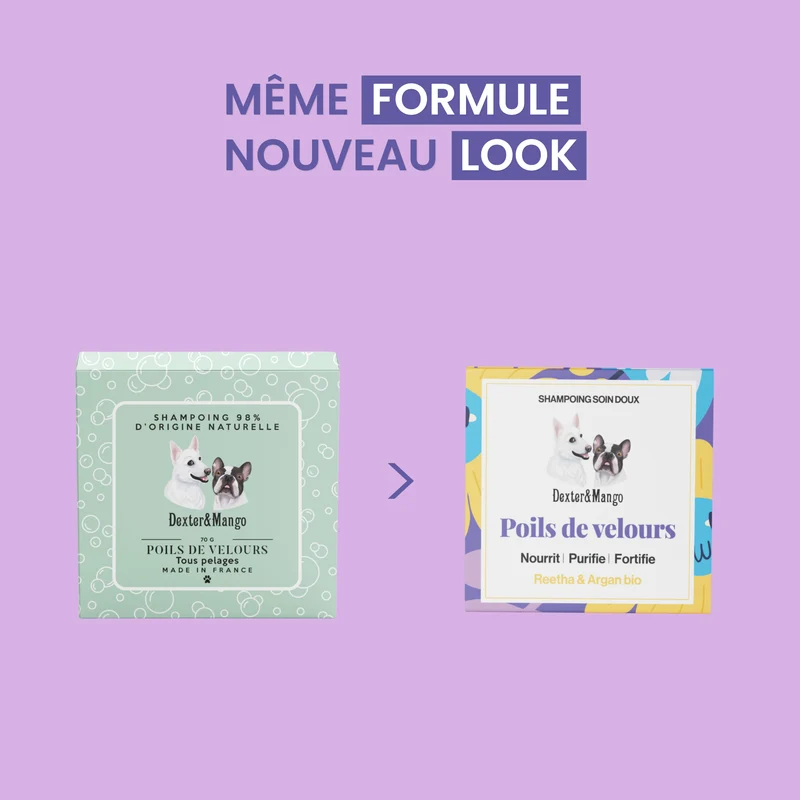 Shampoing solide universel pour chien : Poils de velours