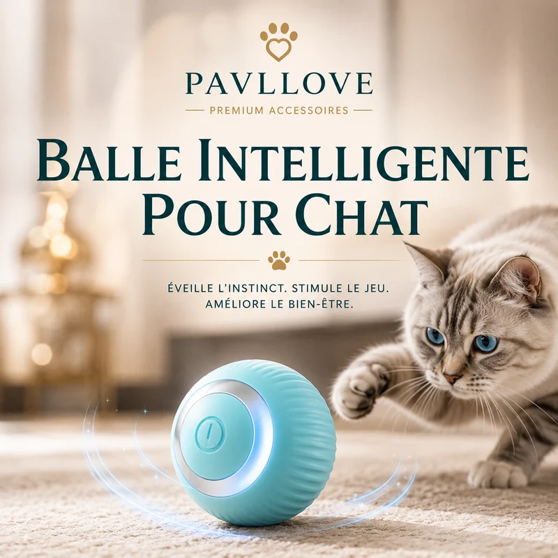 Balle Interactive pour Chat Rechargeable USB LED 360°