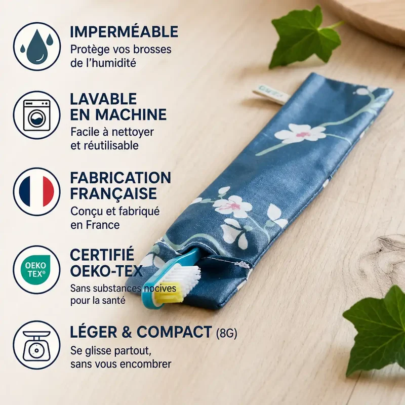 Etui Brosses à Dents - Coton Enduit - Angie Be Green