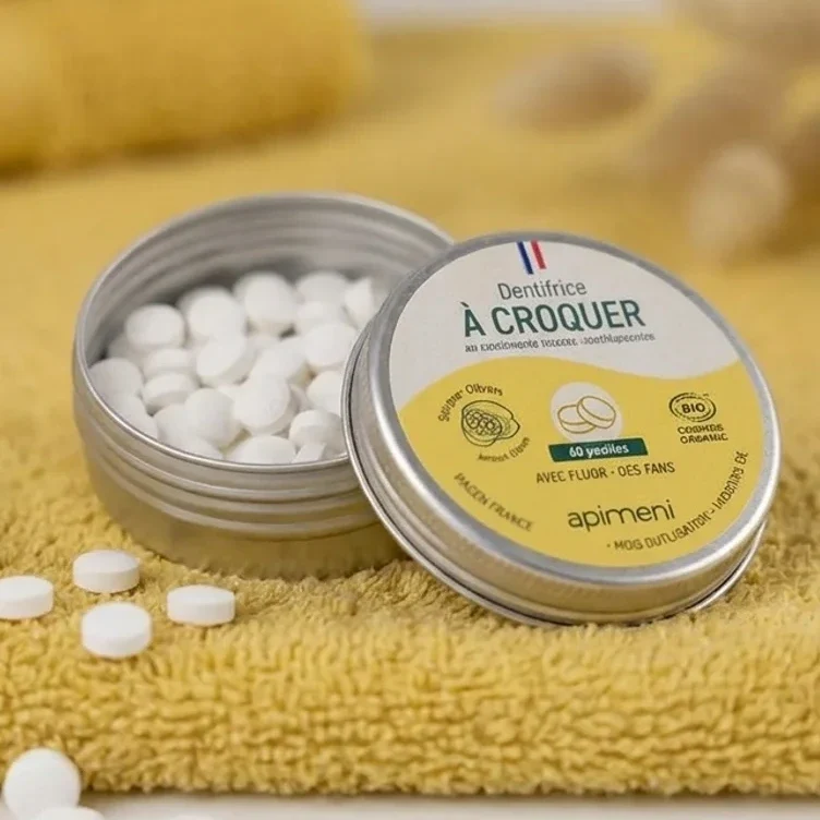 Dentifrice à Croquer Citron - 60 pastilles - Apimani