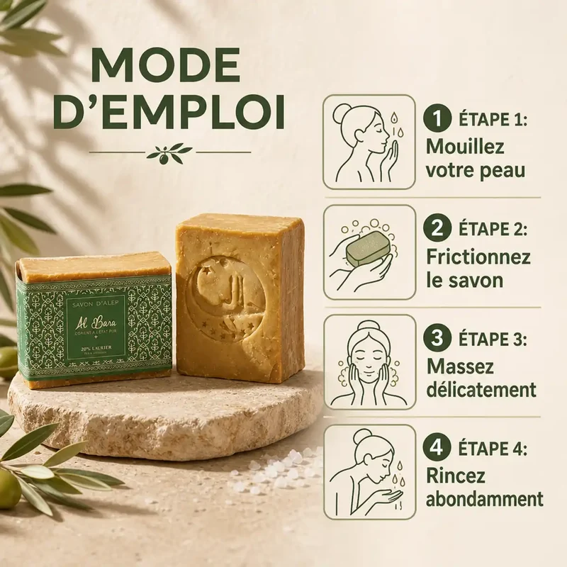 Savon d’Alep 20% Laurier – 200 g – Al Bara