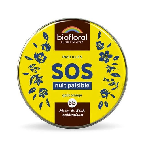 Pastilles de Secours - SOS Nuit Paisible - Fleurs de Bach - 50g - Biofloral