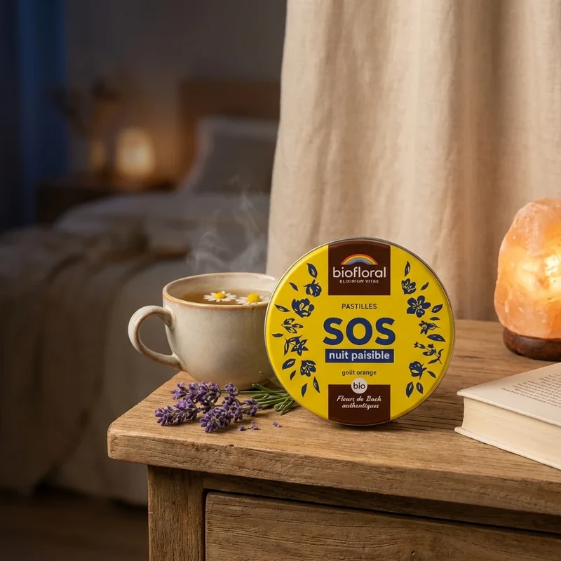 Pastilles de Secours - SOS Nuit Paisible - Fleurs de Bach - 50g - Biofloral