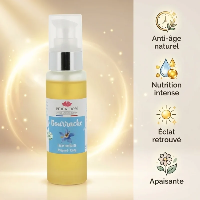 Huile vierge de bourrache bio - 50 mL - Emma Noël