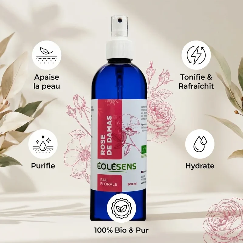 Eau florale de Rose Bio - Eolesens - 500 ml