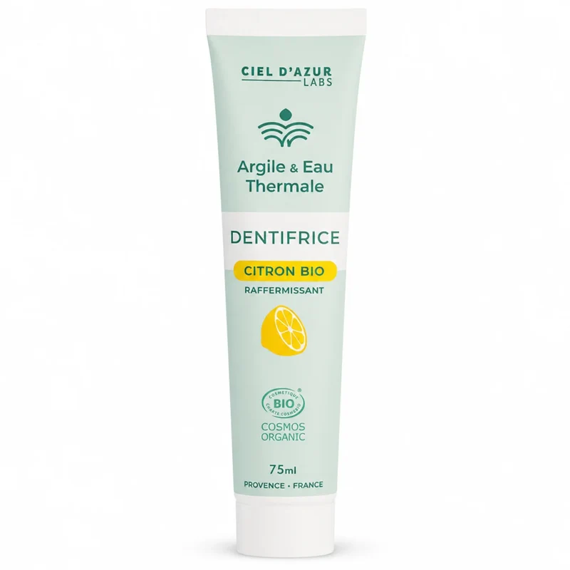 Dentifrice Citron Bio – 75 ml – Argile & Eau Thermale