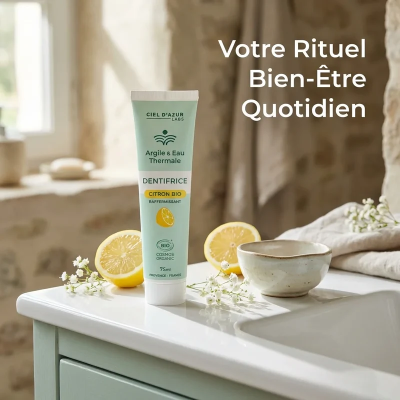 Dentifrice Citron Bio – 75 ml – Argile & Eau Thermale