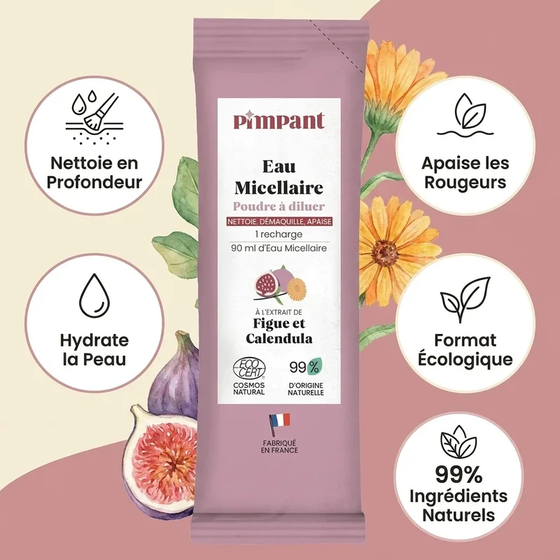 Eau micellaire (recharge) - Figue & Calendula - Pimpant