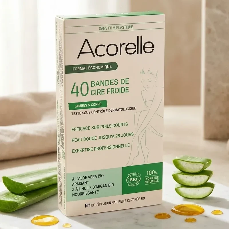 Bandes de Cire Froide Corps Bio - 40 Bandes - Acorelle