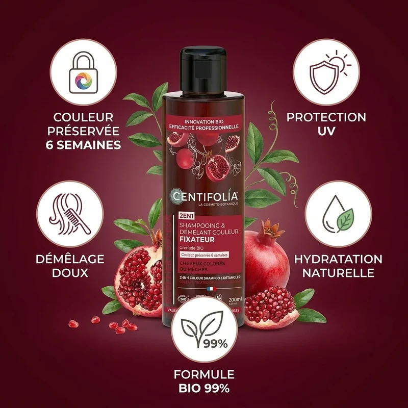Shampooing & Démélant Couleur 2 en 1 Bio - 200 ml - Centifolia