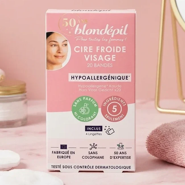 Cire Froide Visage - Sans parfum Ni Colorant (20 bandes) - BLONDÉPIL
