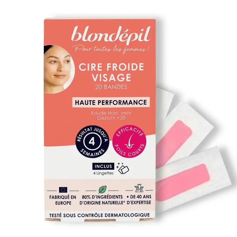 Cire Froide Visage - Haute performance 20 Bandes - Blondépil