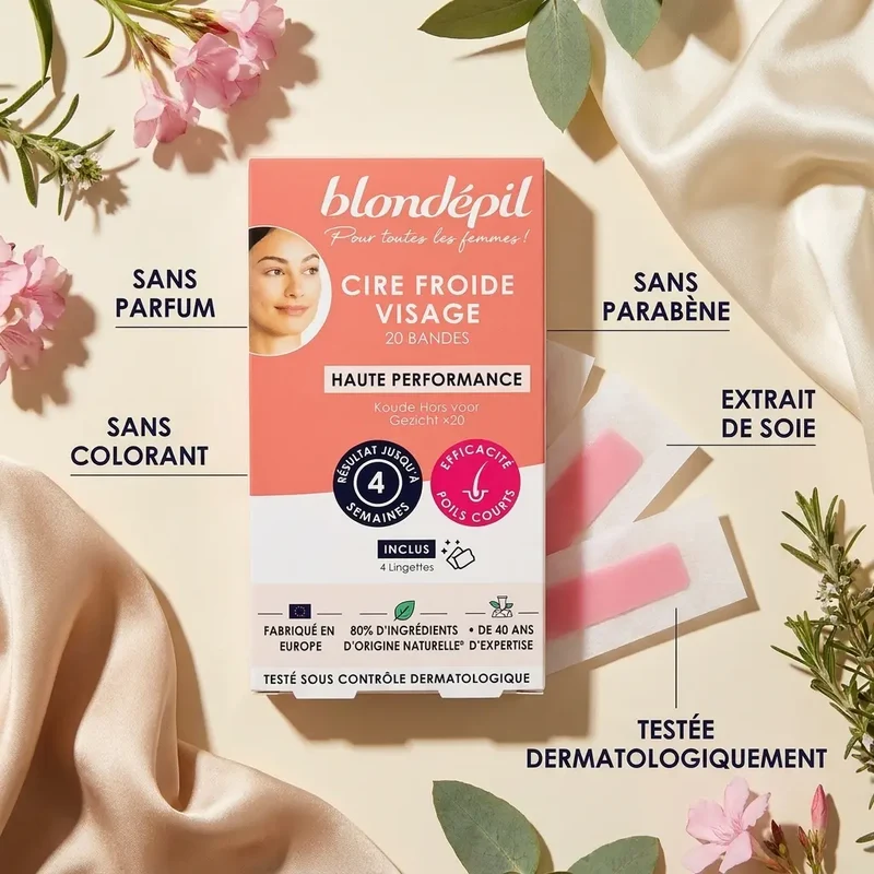 Cire Froide Visage - Haute performance 20 Bandes - Blondépil