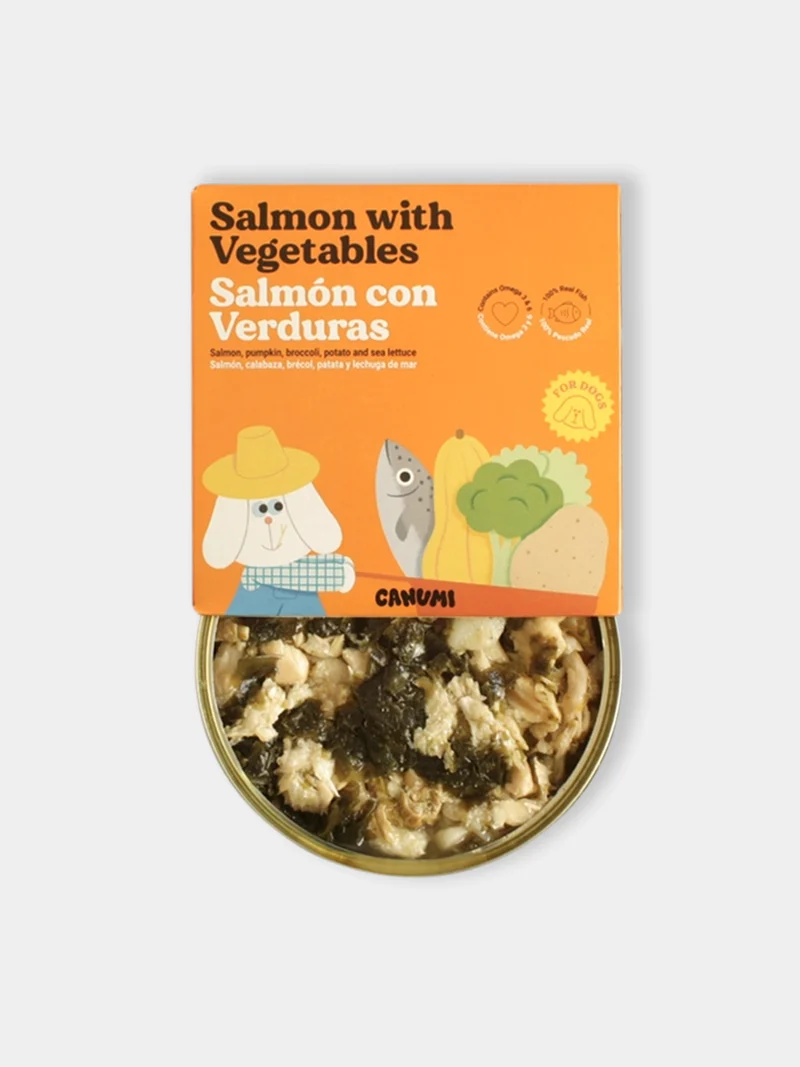 Alimentation complémentaire humide pour chien - Saumon et légumes - Canumi