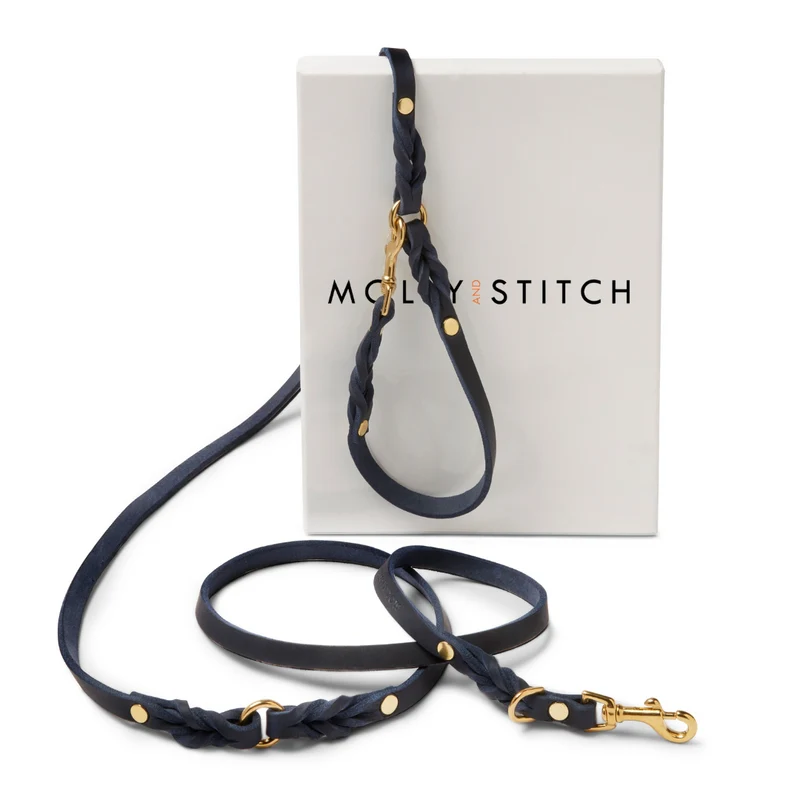 Laisse en cuir pour chien souple réglable (3x)