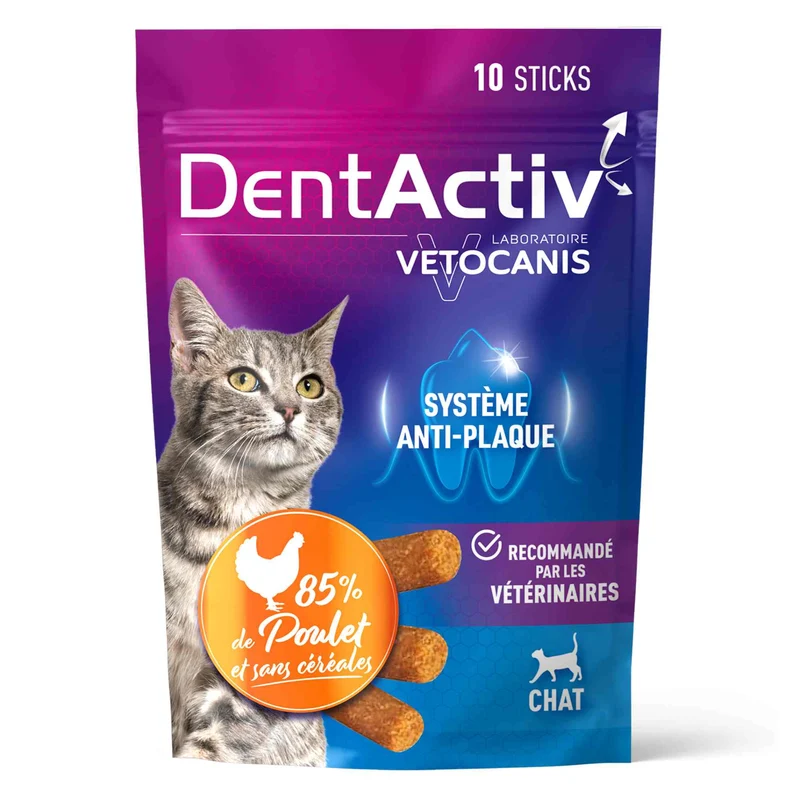 Bâtonnets Hygiène Bucco-Dentaire pour Chat – DentActiv