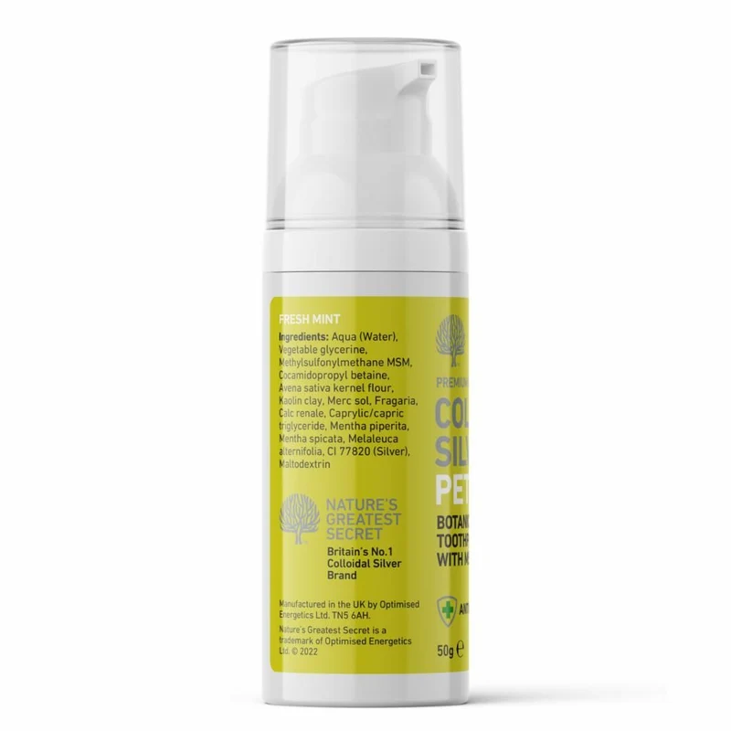 Dentifrice à base d'argent colloïdal pour chien