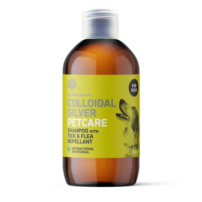 Shampooing à l'argent colloïdal avec répulsif contre les tiques et les puces