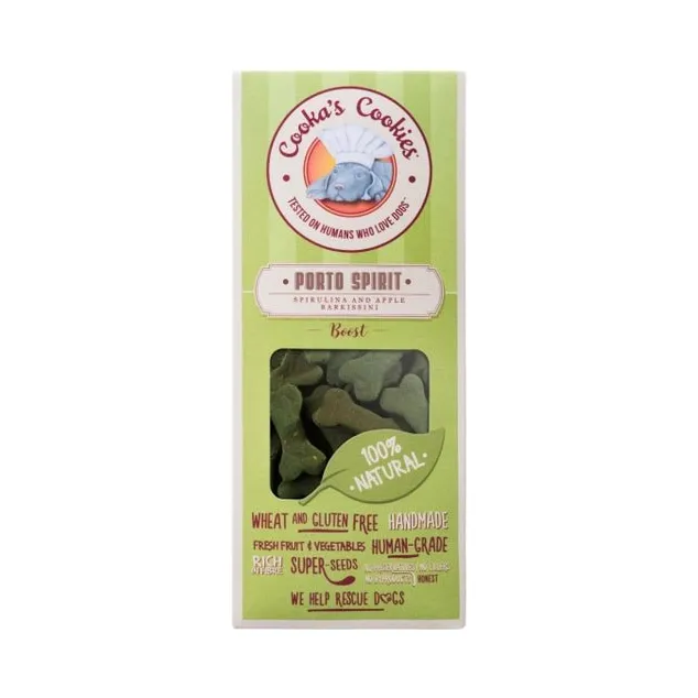 Biscuits digestion aux pommes et à la spiruline pour Chien - Cooka’s Cookies