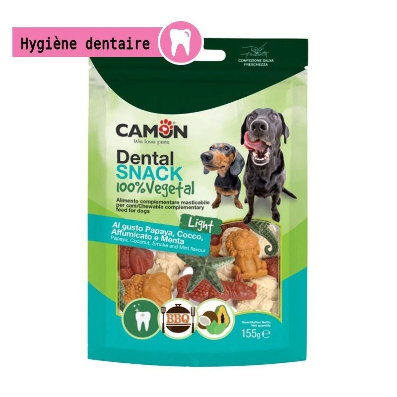 Friandises dentaire veggie papaye, coco, BBQ et menthe