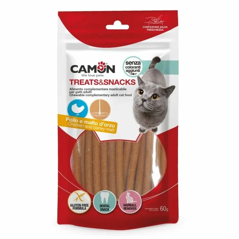 Bâtonnets au poulet et au malt pour chat (60 g)