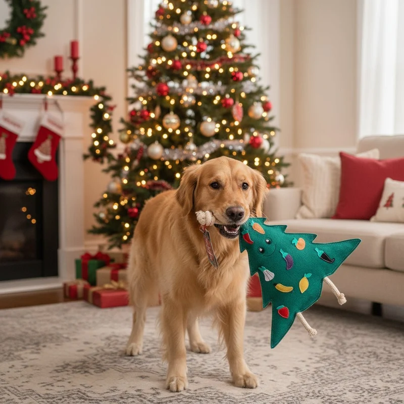 Jouet Écologique pour chien original - Sapin de Noël XL.