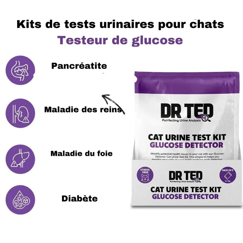Kits de tests urinaires pour chats - Dr Ted