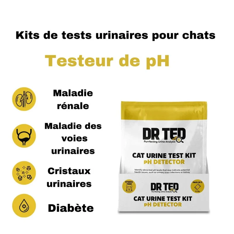Kits de tests urinaires pour chats - Dr Ted