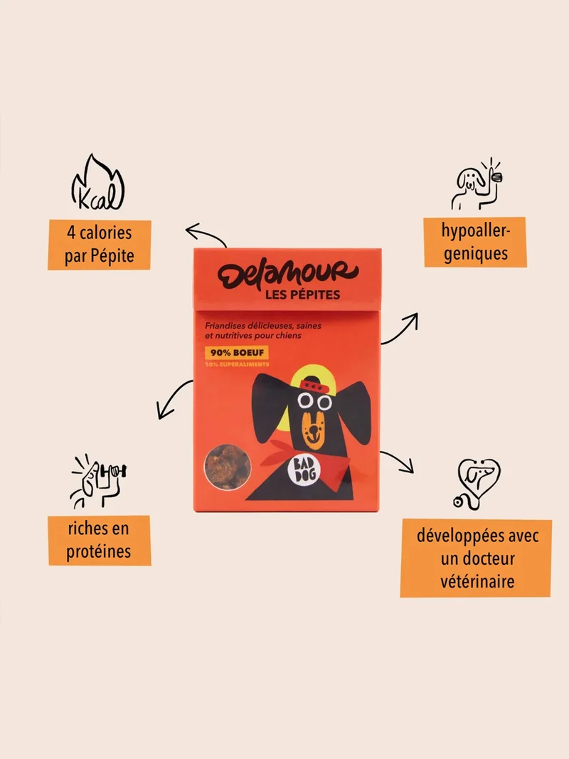 Friandises pour chien - Les Pépites au Boeuf 🐂 - Delamour