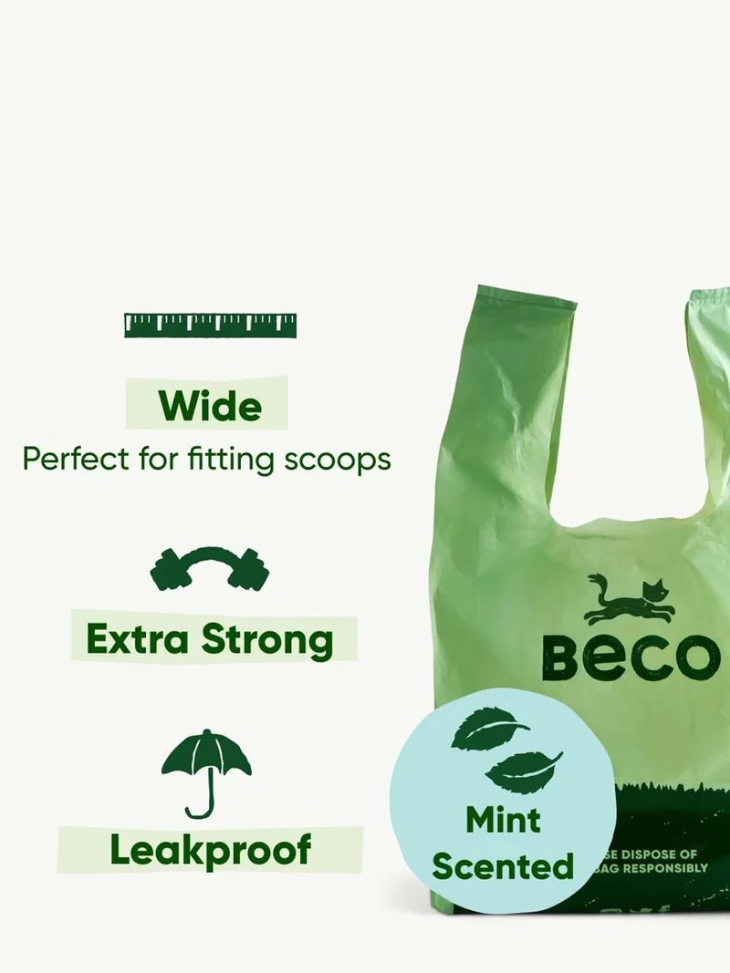 Sacs à crottes pour chat parfumés à la menthe - Becopets