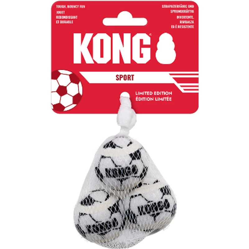 KONG Sport Balls Édition Limitée – Ballon de foot noir/blanc M (lot de 3)
