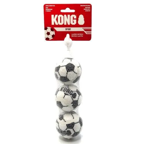 KONG Sport Soccer Balls S – Ballons de foot pour chien (lot de 3)