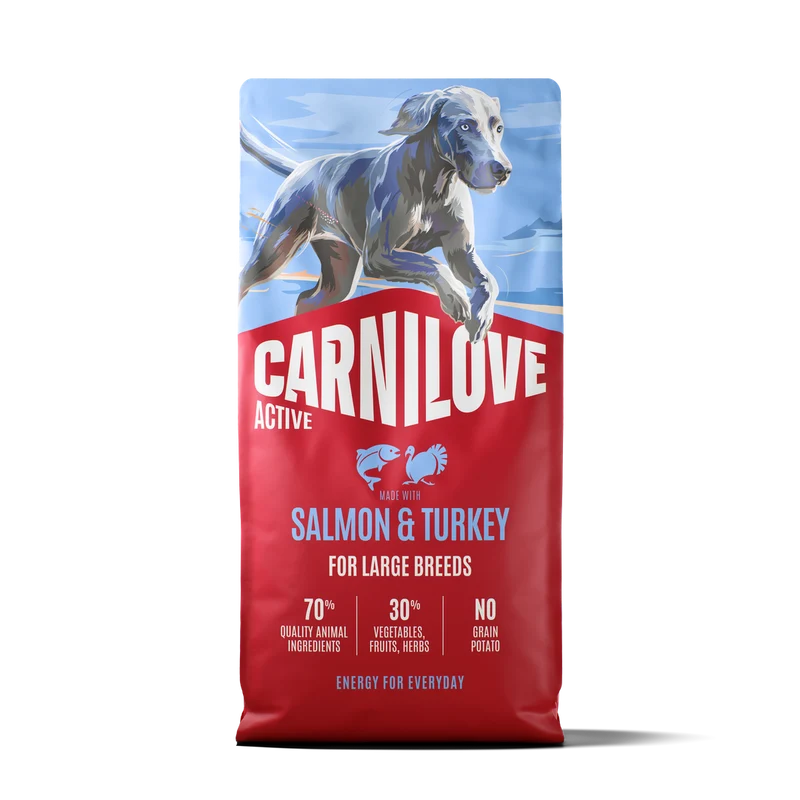 CARNILOVE Active Adult Large Croquettes Chien Grande Race Saumon & Dinde 1,5 kg et 12 kg